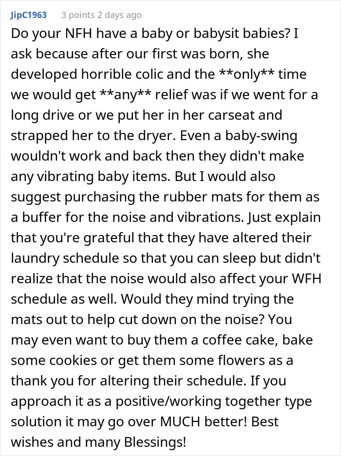 "It Is Driving Me Insane": Person Asks Neighbors To Stop Running Loud Dryer At Night So They Can Sleep, They Start Running It All Day Every Day Instead