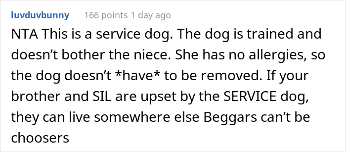 Niece Complains That Service Dog Is Making Her Uncomfortable, Her Aunt Refuses To Get Rid Of It, Starts Family Drama Niece Complains That Service Dog Is Making Her Uncomfortable, Her Aunt Refuses To Get Rid Of It, Starts Family Drama