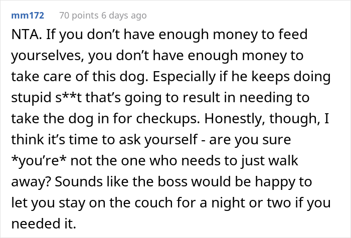 Woman Asks If She Is Being Selfish For Wanting Her Husband&rsquo;s Dog Gone When It Ate Her Food She Got For The First Time In 2 Days