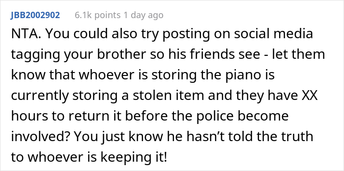 Woman Kicks Her Brother And SIL Out Of Her House After They Got Rid Of Her Piano, Threatens To Call The Police If It's Not Back In 2 Days