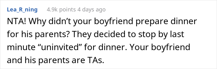 "Am I The Jerk For Serving My Boyfriend's Parents Pizza For Dinner?" "Am I The Jerk For Serving My Boyfriend's Parents Pizza For Dinner?"