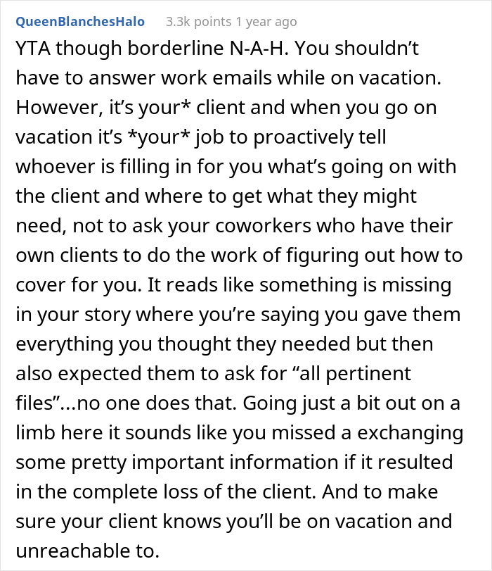 Company Loses A Client After Manager Takes Vacation And Doesn't Check Her Work Email Company Loses A Client After Manager Takes Vacation And Doesn't Check Her Work Email