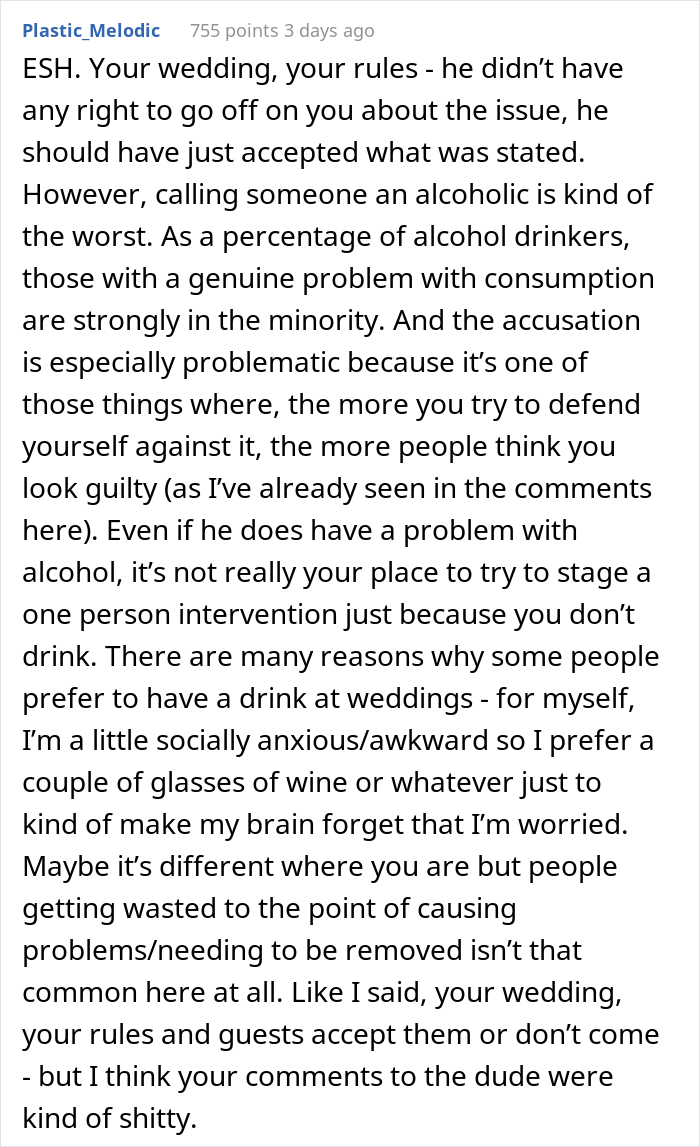 “He Flipped Out On Me And I Took His Invitation Back”: Bride-To-Be Organizes A ‘Dry’ Wedding, Outrages One Of Her Guests “He Flipped Out On Me And I Took His Invitation Back”: Bride-To-Be Organizes A ‘Dry’ Wedding, Outrages One Of Her Guests