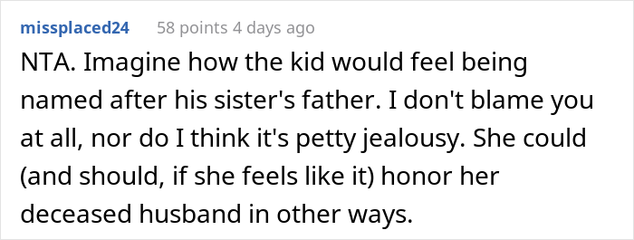 &ldquo;[Am I A Jerk] For Telling My Wife I Don&rsquo;t Want To Name Our Child After Her Late Husband?&rdquo;