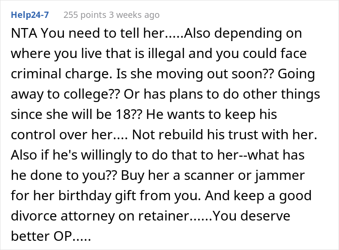 Stepmom Asks If She Should Tell Stepdaughter That Her Dad Installed A Tracking Device In A Car He Gifted Her