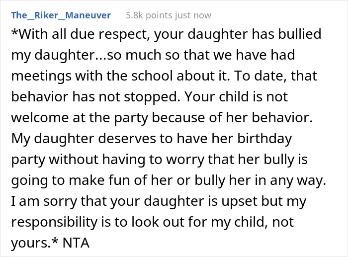 Mom Livid Her Daughter Was The Only One In Her Class Not Invited To A 7-Year-Old&rsquo;s Birthday Because She Bullied The Birthday Girl