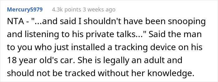 Stepmom Asks If She Should Tell Stepdaughter That Her Dad Installed A Tracking Device In A Car He Gifted Her