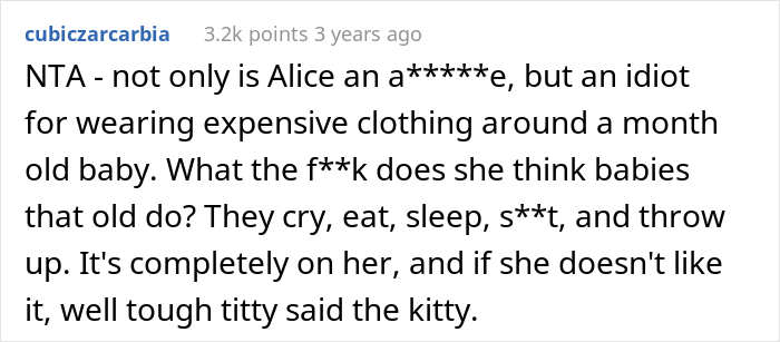 Baby Vomits On A £1,800 Top, Mom Refuses To Pay For It, People Are Divided Over Who's Right Baby Vomits On A £1,800 Top, Mom Refuses To Pay For It, People Are Divided Over Who's Right