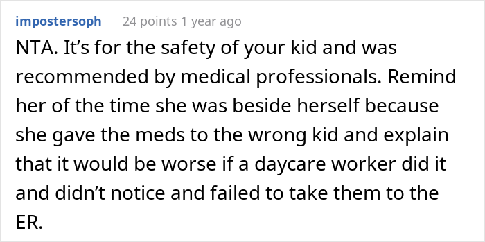 Comment discussing the safety concerns of a medical tattoo for a child, recommended by professionals.
