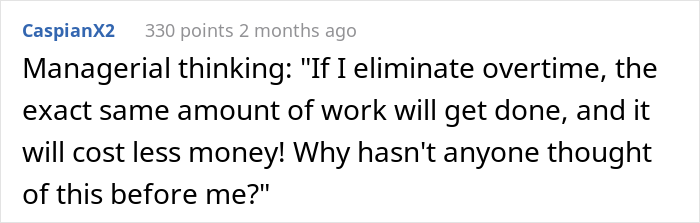 Catering Worker Is Told That Overtime Is Canceled, So They Comply Maliciously And Leave As Soon As Their Shift Is Over