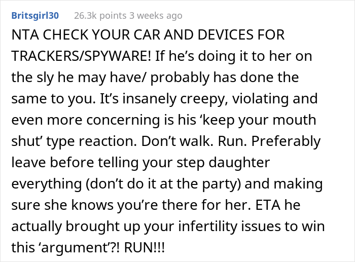 Stepmom Asks If She Should Tell Stepdaughter That Her Dad Installed A Tracking Device In A Car He Gifted Her