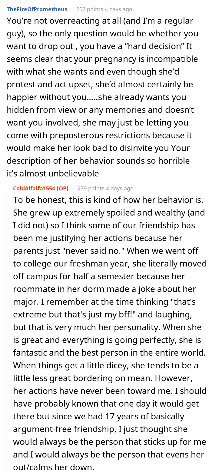 Bride Doesn't Want Her Best Friend In Wedding Photos Because Her "Bump Would Be Too Distracting", She Drops Out