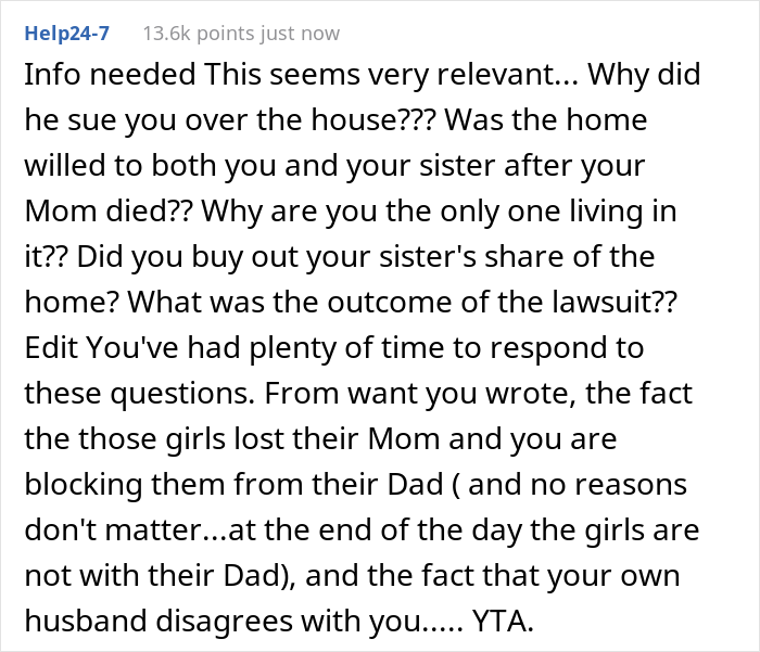 “AITA For Only Taking My Nieces In And Not Their Dad After My Sister Passed Away?” “AITA For Only Taking My Nieces In And Not Their Dad After My Sister Passed Away?”
