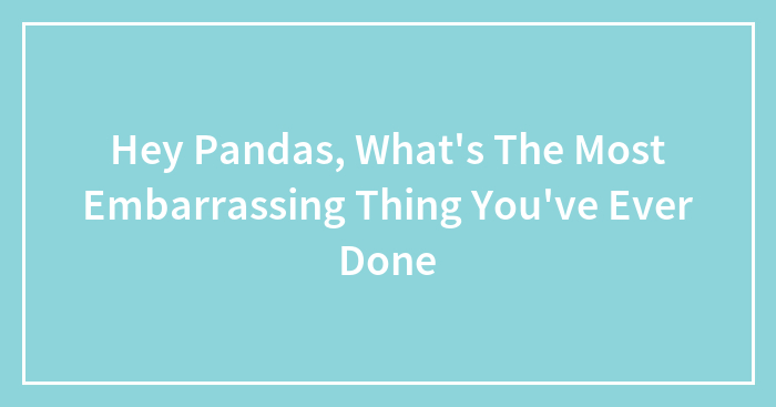 Hey Pandas, What’s The Most Embarrassing Thing You’ve Ever Done