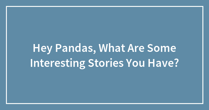Hey Pandas, What Are Some Interesting Stories You Have?