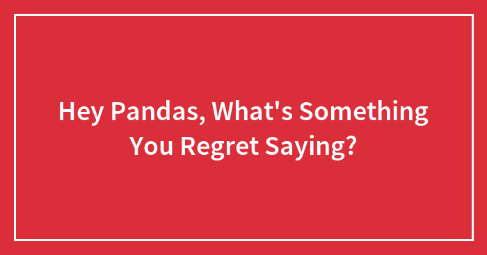 Hey Pandas, What’s Something You Regret Saying? (Closed)