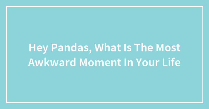 Hey Pandas, What Is The Most Awkward Moment In Your Life