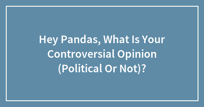 Hey Pandas, What Is Your Controversial Opinion (Political Or Not)?