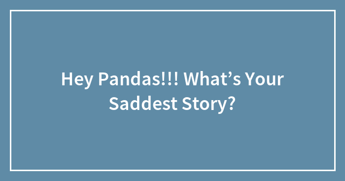 Hey Pandas!!! What’s Your Saddest Story?