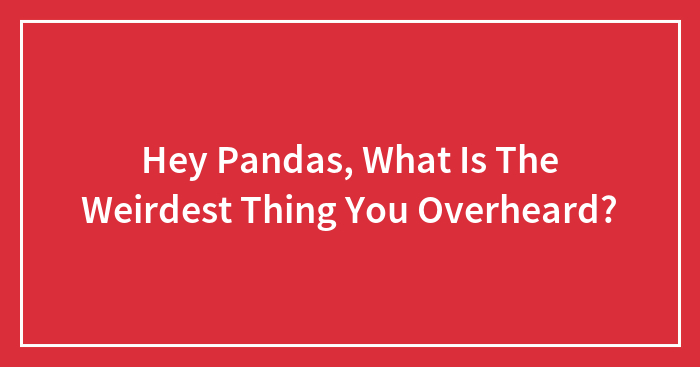 Hey Pandas, What Is The Weirdest Thing You Overheard?
