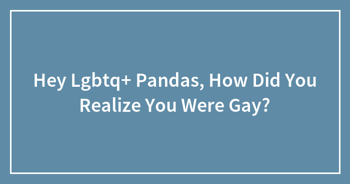 Hey Lgbtq+ Pandas, How Did You Realize You Were Gay?