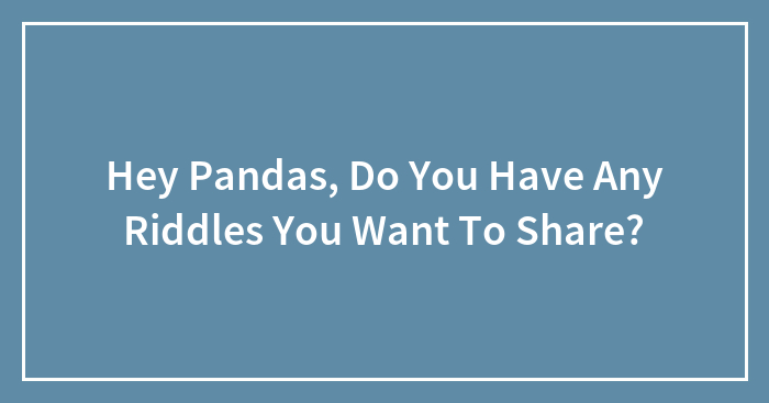 Hey Pandas, Do You Have Any Riddles You Want To Share?