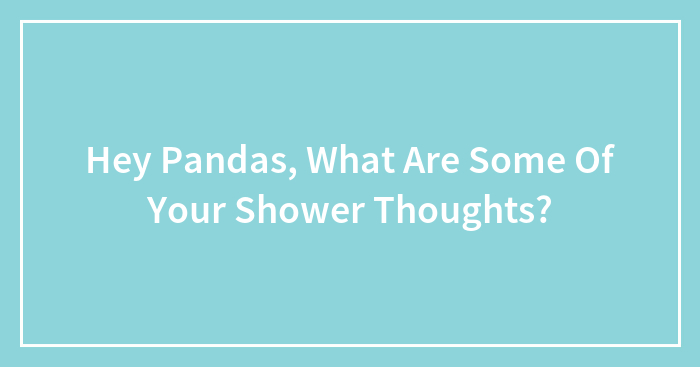 Hey Pandas, What Are Some Of Your Shower Thoughts?