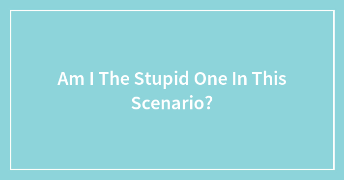 Am I The Stupid One In This Scenario?