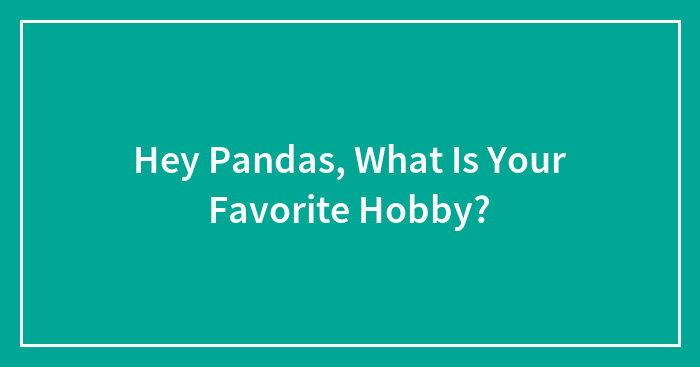 Hey Pandas, What Is Your Favorite Hobby?