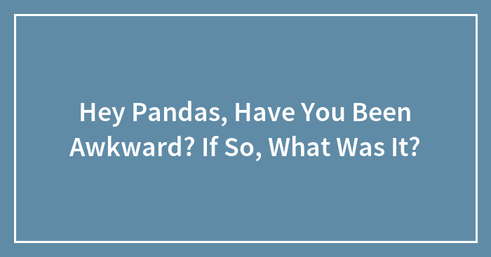 Hey Pandas, Have You Been Embarassed Before? If So, What Was It?