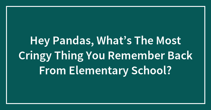 Hey Pandas, What’s The Most Cringy Thing You Remember Back From Elementary School? (Closed)