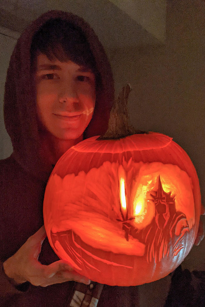 My Pumpkin Carving Of The Witch King Of Angmar. I Love His Character Design So Much