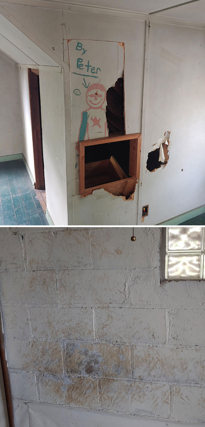 Creepy Drawing In The Attic And Scratch Marks In The Basement Of A House My Wife And I Looked At