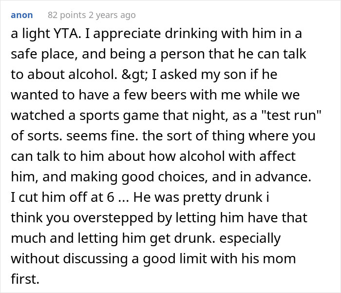 Dad Lets His Underage Son Get Drunk As A 'Test Run', Asks If It Was A Bad Idea After Wife Loses It Dad Lets His Underage Son Get Drunk As A 'Test Run', Asks If It Was A Bad Idea After Wife Loses It