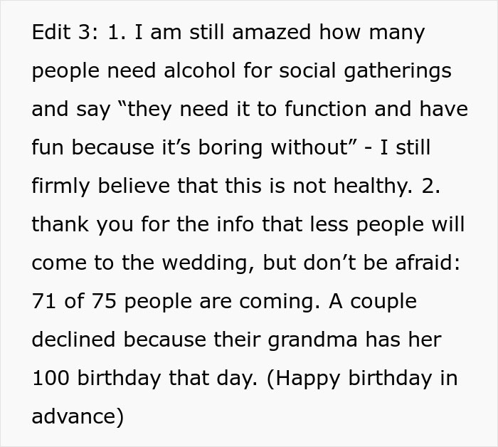 “He Flipped Out On Me And I Took His Invitation Back”: Bride-To-Be Organizes A ‘Dry’ Wedding, Outrages One Of Her Guests “He Flipped Out On Me And I Took His Invitation Back”: Bride-To-Be Organizes A ‘Dry’ Wedding, Outrages One Of Her Guests
