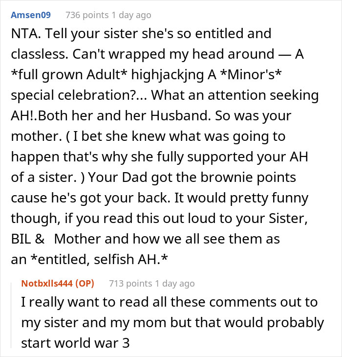 People Support This 16 Y.O. Who Left Her Own Birthday Party After Sister Stole The Spotlight By Announcing Her Engagement