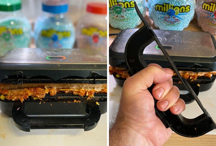 I Over-Stuffed My Sandwich, Then Broke My Sandwich Toaster Trying To Fit It In