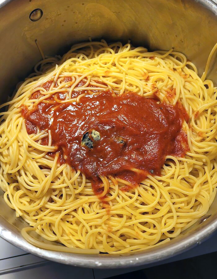 Today I Screwed Up By Not Checking The Sauce Before Pouring It Into The Pot