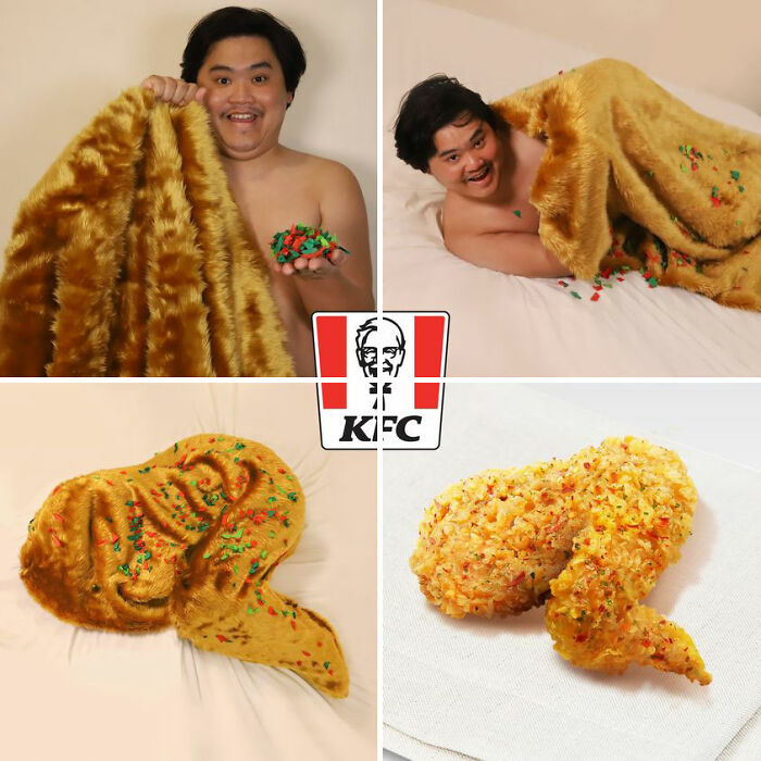 Man cosplay KFC chicken