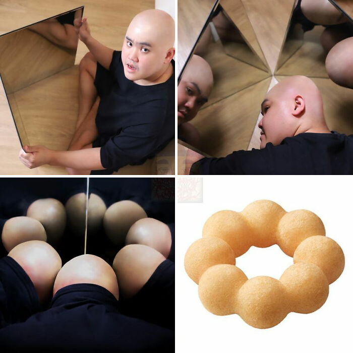 Man cosplay donuts