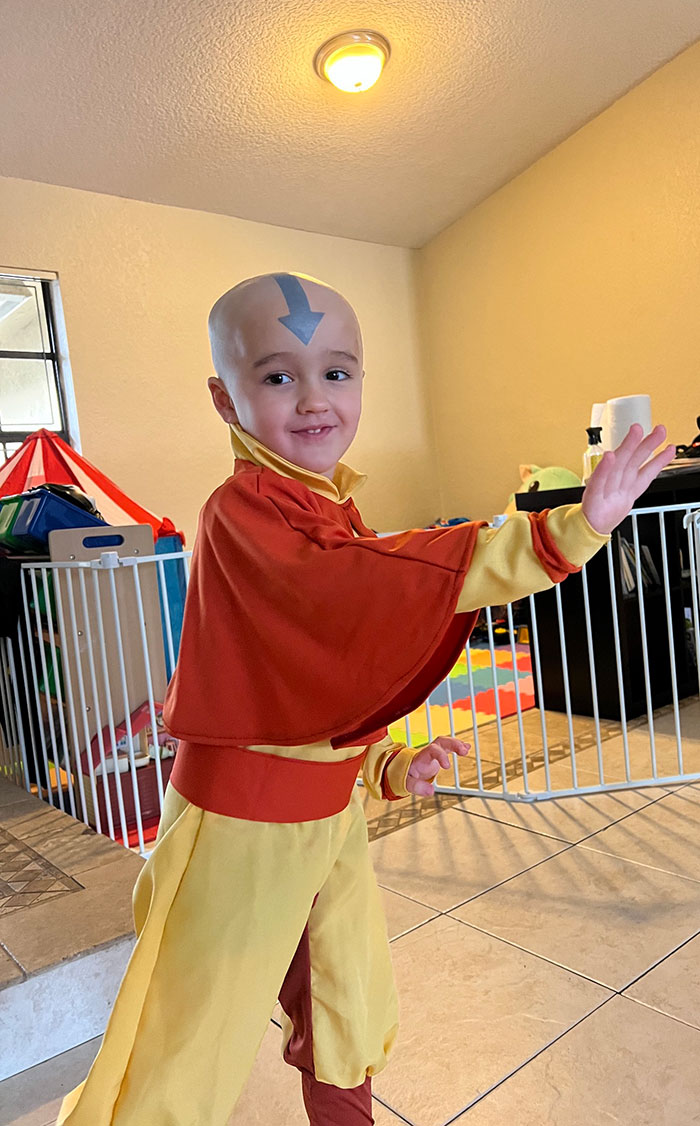 Son Wanted To Be Aang For Halloween. Nailed It