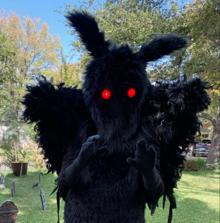 Mi disfraz de Mothman de 2021. Estoy muy orgulloso de cómo quedó