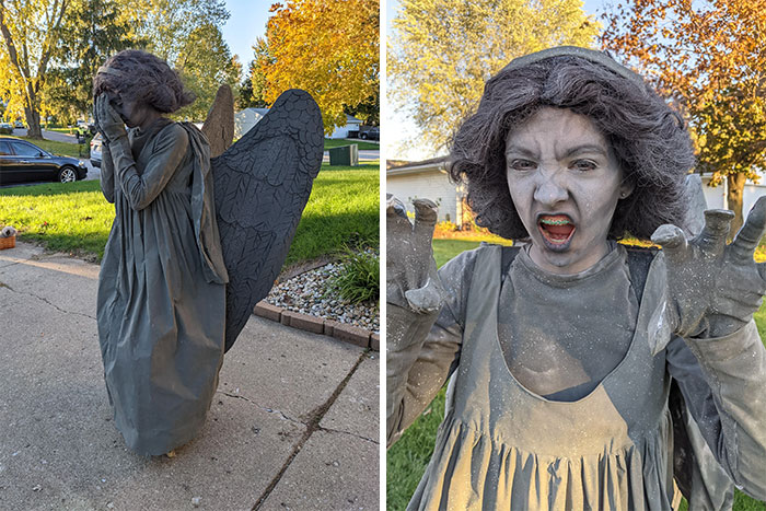 No parpadees (el disfraz de mi hija, hecho por mí)