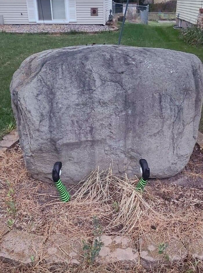 I've Got A Huge Rock In My Lawn, So I Thought, Hey Halloween Decoration. Say Hi To Grunty