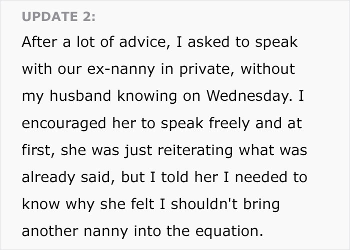 Mom Is Embarrassed After Nanny Quits Because She "Couldn't Be Around My Husband Another Day"