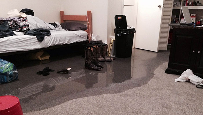 My Roommate Left The Sink On To Defrost Some Meat And Then Left To Go To Walmart. This Is My Room