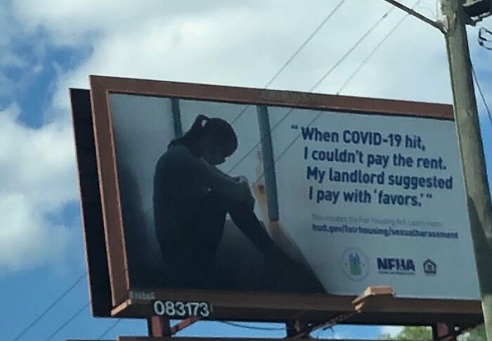 I Just Remembered This Awful PSA From During The Pandemic Asking Women Not To Prostitute Themselves To Landlords Because They Lost Their Jobs And Can't Afford Rent. How Can Anyone Believe Our Society Is Normal?