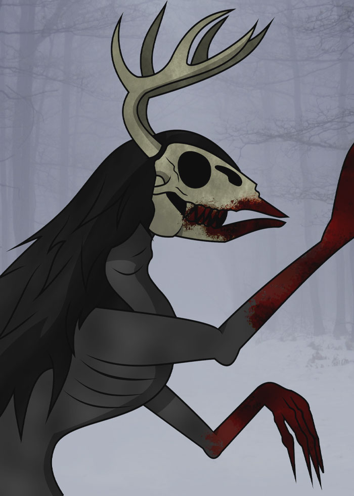 Painting of a Wendigo 