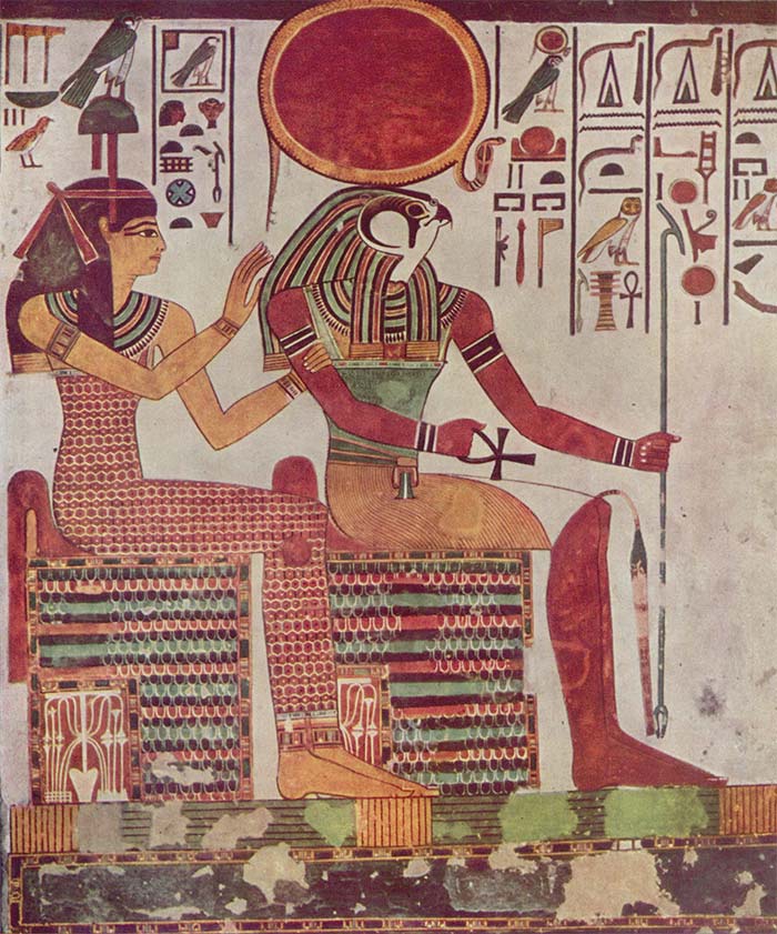Painting of Ra on a wall 