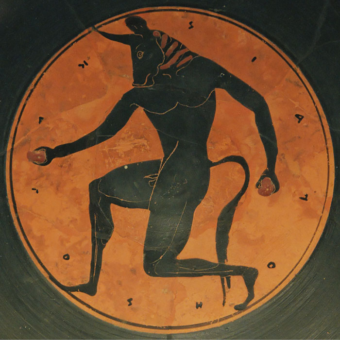 Painting of a Minotaur on a wall 